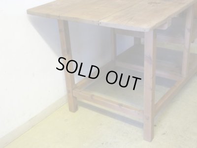 画像5: アンティーク 乾いた木肌の素朴な作業台 陳列台