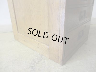 画像11: アンティーク ナラ材の4杯小引出し A4