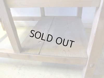 画像14: アンティーク 乾いた木肌の素朴な作業台 陳列台