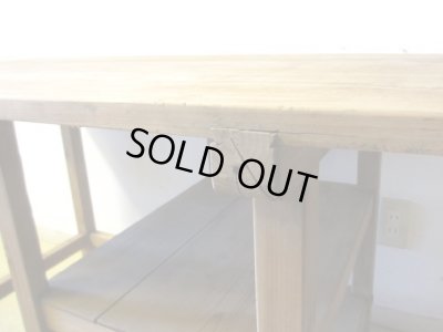 画像11: アンティーク 乾いた木肌の素朴な作業台 陳列台