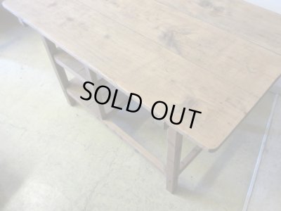 画像7: アンティーク 乾いた木肌の素朴な作業台 陳列台