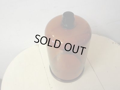 画像2: アンティーク 気泡入り アンバーのガラスドーム