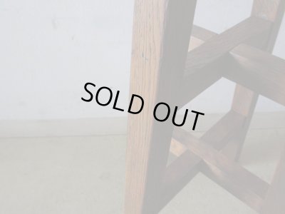 画像9: アンティーク ナラ材のスツール 丸椅子 (2)