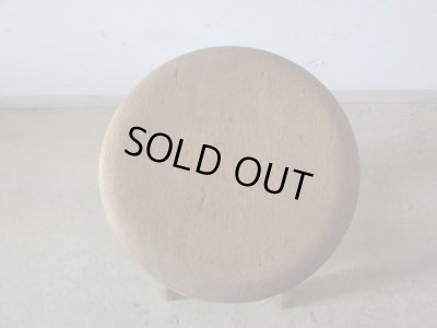 画像5: アンティーク ナラ材のスツール 丸椅子 (1)