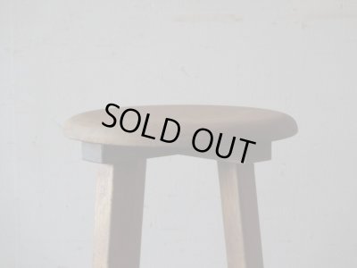 画像4: アンティーク ナラ材のスツール 丸椅子 (1)