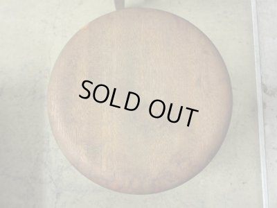 画像6: アンティーク ナラ材のスツール 丸椅子 (2)