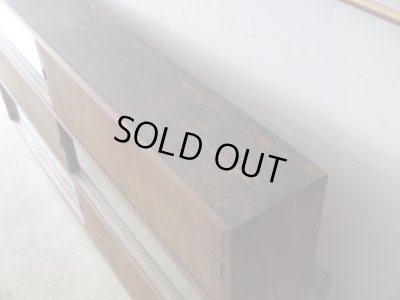 画像10: アンティーク 横長 ガラス戸棚 収納棚