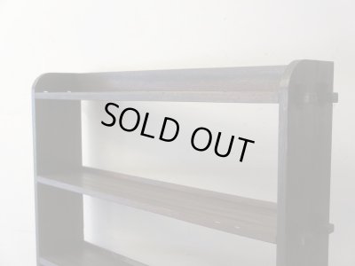 画像5: アンティーク 深い木味 ラワン無垢材の楔本棚 ブックシェルフ