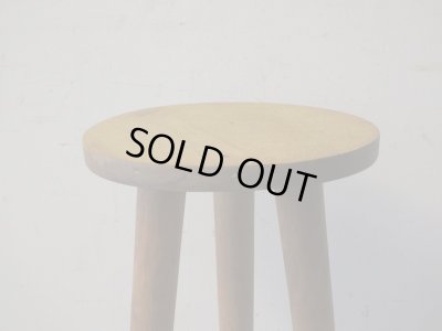 画像4: ヴィンテージ ナラ材 3本脚の花台 フラワースタンド