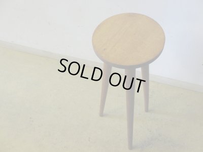 画像3: ヴィンテージ ナラ材 3本脚の花台 フラワースタンド