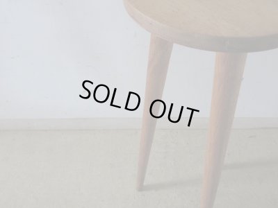 画像10: ヴィンテージ ナラ材 3本脚の花台 フラワースタンド