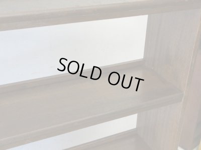 画像11: アンティーク ラワン無垢材の本棚 茶