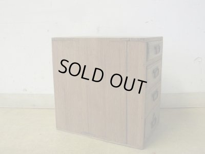 画像3: アンティーク 乾いた木肌の4杯小引出し