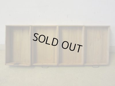 画像9: アンティーク 乾いた木肌の4杯小引出し