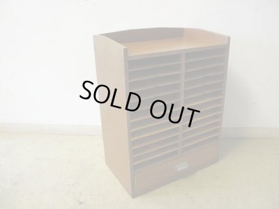 画像3: アンティーク 引出し付 木製書類棚 カルテケース