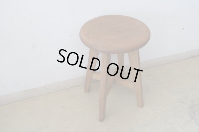 画像3: アンティーク 木味良い丸椅子 スツール (1)