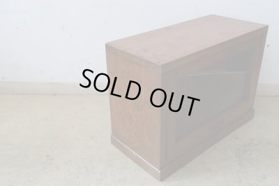 画像4: アンティーク ナラ材のスライド式ガラス戸ケース