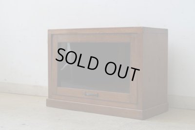 画像5: アンティーク ナラ材のスライド式ガラス戸ケース