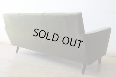 画像3: ヴィンテージ グリーンの三人掛けソファ 3P