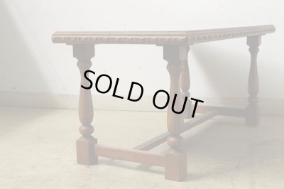 画像4: イギリスヴィンテージ タイル風トップのローテーブル