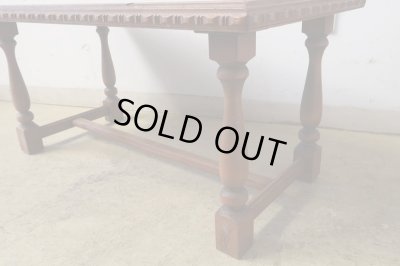 画像10: イギリスヴィンテージ タイル風トップのローテーブル