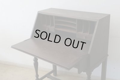 画像2: ヴィンテージ オーク材のライティングビューロー