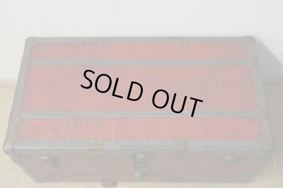 画像2: アンティーク トランク 赤 松屋