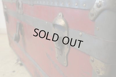 画像10: アンティーク トランク 赤 松屋