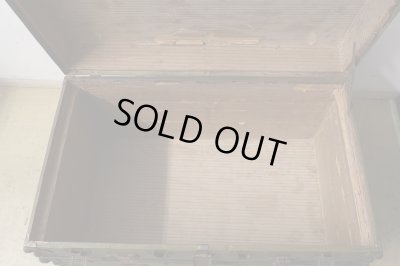 画像12: アンティーク 大型トランク 船箱 グリーン