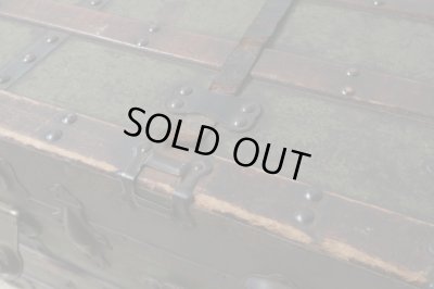 画像9: アンティーク 大型トランク 船箱 グリーン