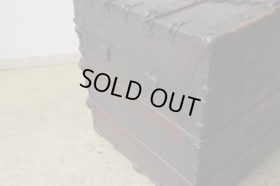 画像11: アンティーク 大型トランク 船箱 グリーン