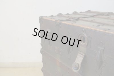 画像5: アンティーク 大型トランク 船箱 グリーン