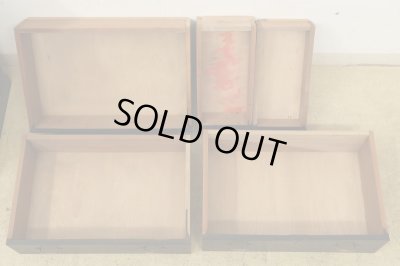 画像5: アンティーク 黒く塗られた5杯引出し