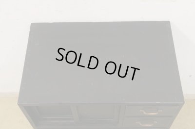 画像3: アンティーク 黒く塗られた5杯引出し