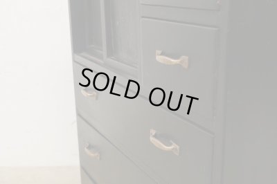 画像9: アンティーク 黒く塗られた5杯引出し