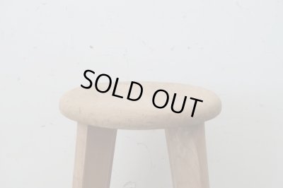 画像3: アンティーク 明るい木味の木製スツール 丸椅子