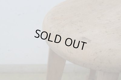 画像7: アンティーク 明るい木味の木製スツール 丸椅子