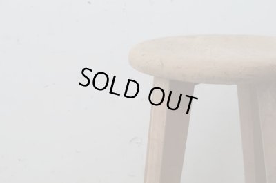 画像5: アンティーク 明るい木味の木製スツール 丸椅子