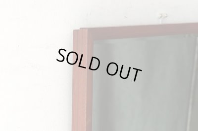 画像6: 北欧デザイン 古い チーク材フレームの壁掛けミラー 鏡