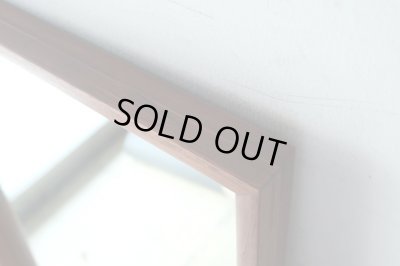 画像7: 北欧デザイン 古い チーク材フレームの壁掛けミラー 鏡