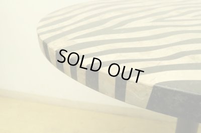 画像3: 古い ゼブラ柄のラウンドテーブル