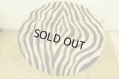 画像2: 古い ゼブラ柄のラウンドテーブル