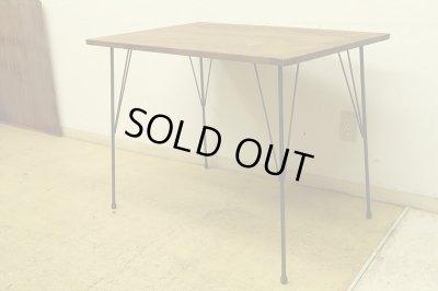 画像11: 古い裁ち板の鉄脚テーブル