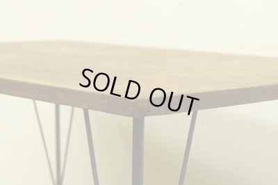 画像9: 古い裁ち板の鉄脚テーブル