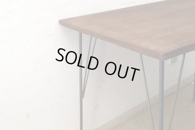 画像4: 古い裁ち板の鉄脚テーブル