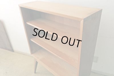 画像6: ヴィンテージ タモ材の収納棚 シェルフ