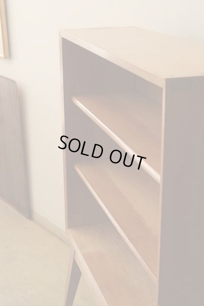 画像4: ヴィンテージ タモ材の収納棚 シェルフ