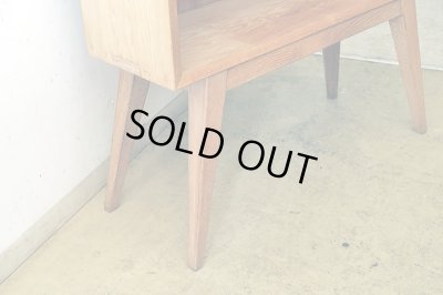 画像8: ヴィンテージ タモ材の収納棚 シェルフ