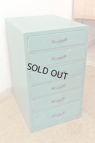 画像3: アンティーク エメラルドグリーンの６杯小引き出し A4サイズ