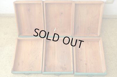 画像10: アンティーク エメラルドグリーンの６杯小引き出し A4サイズ